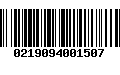 Código de Barras 0219094001507