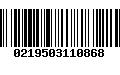 Código de Barras 0219503110868