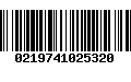 Código de Barras 0219741025320