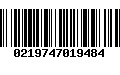 Código de Barras 0219747019484