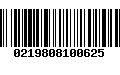 Código de Barras 0219808100625