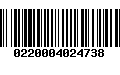 Código de Barras 0220004024738