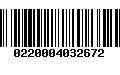 Código de Barras 0220004032672