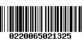 Código de Barras 0220065021325