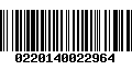 Código de Barras 0220140022964