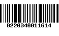 Código de Barras 0220340011614