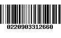 Código de Barras 0220903312660