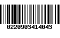 Código de Barras 0220903414043