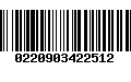 Código de Barras 0220903422512