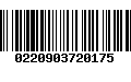 Código de Barras 0220903720175