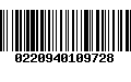 Código de Barras 0220940109728