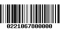 Código de Barras 0221067800000