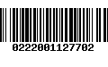 Código de Barras 0222001127702