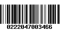 Código de Barras 0222047003466