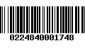 Código de Barras 0224840001748