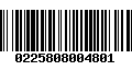 Código de Barras 0225808004801