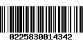 Código de Barras 0225830014342