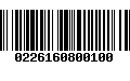 Código de Barras 0226160800100