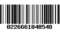 Código de Barras 0226661040548