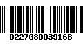 Código de Barras 0227080039168