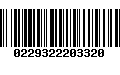Código de Barras 0229322203320