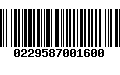 Código de Barras 0229587001600