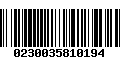 Código de Barras 0230035810194