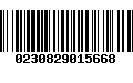 Código de Barras 0230829015668