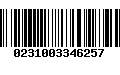 Código de Barras 0231003346257