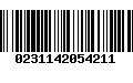 Código de Barras 0231142054211