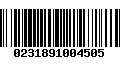 Código de Barras 0231891004505