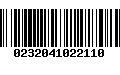 Código de Barras 0232041022110