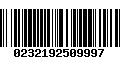 Código de Barras 0232192509997