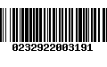 Código de Barras 0232922003191