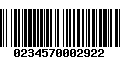 Código de Barras 0234570002922