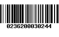 Código de Barras 0236200030244