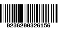 Código de Barras 0236200326156