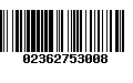 Código de Barras 02362753008