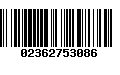 Código de Barras 02362753086