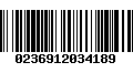 Código de Barras 0236912034189