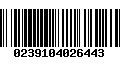Código de Barras 0239104026443