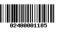 Código de Barras 02400001185