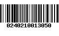 Código de Barras 0240210013050