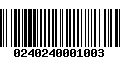 Código de Barras 0240240001003