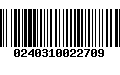 Código de Barras 0240310022709