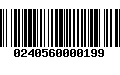 Código de Barras 0240560000199