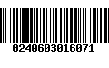 Código de Barras 0240603016071