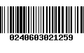 Código de Barras 0240603021259