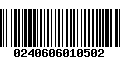 Código de Barras 0240606010502