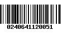 Código de Barras 0240641120051